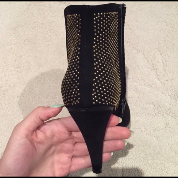 Black Booties With Gold Studs - Picture 2 of 4